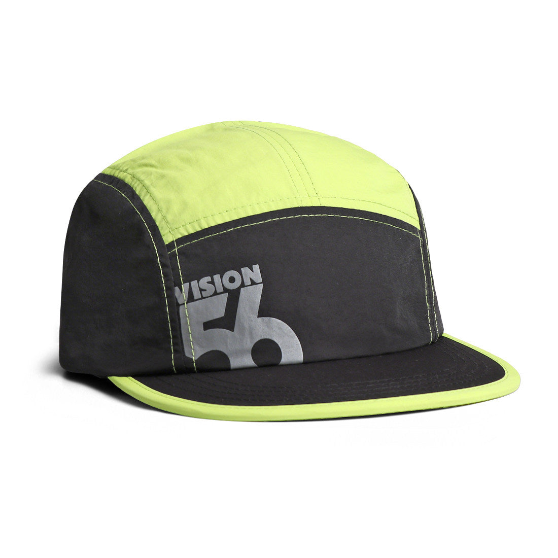 Unisex Colorblock 5 Panel Running Cap – Lightweight Sport Hat - Black and Gray decorative detail
