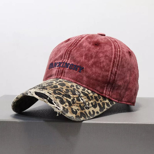Distressed leopard baseball cap - product photo 2