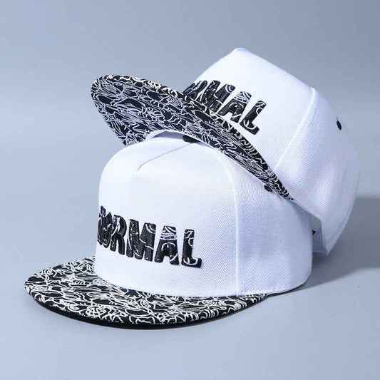 Gray flat brim embroidered snapback cap