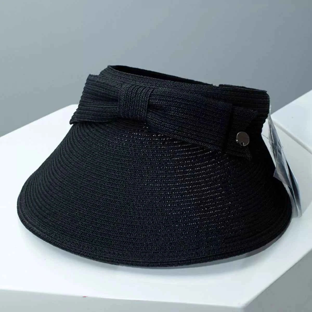 Bowknot Straw Sun Visor Hat