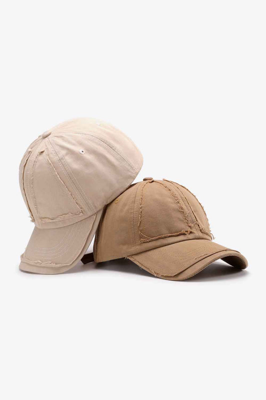 Distressed Adjustable Cotton Baseball Cap – Earth & Bold Tones