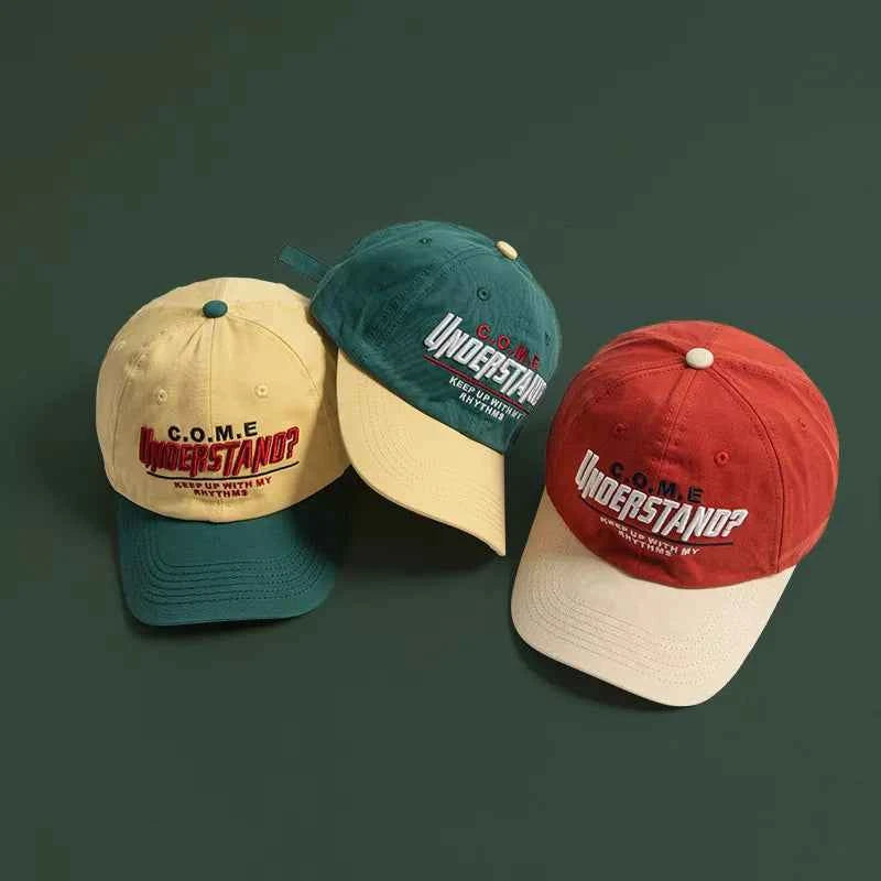 Five-Style Embroidered Letter Cotton Baseball Cap