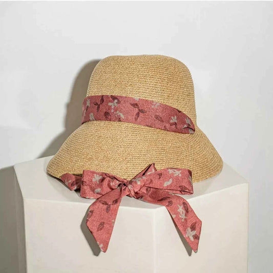 Floral Ribbon Straw Sun Hat