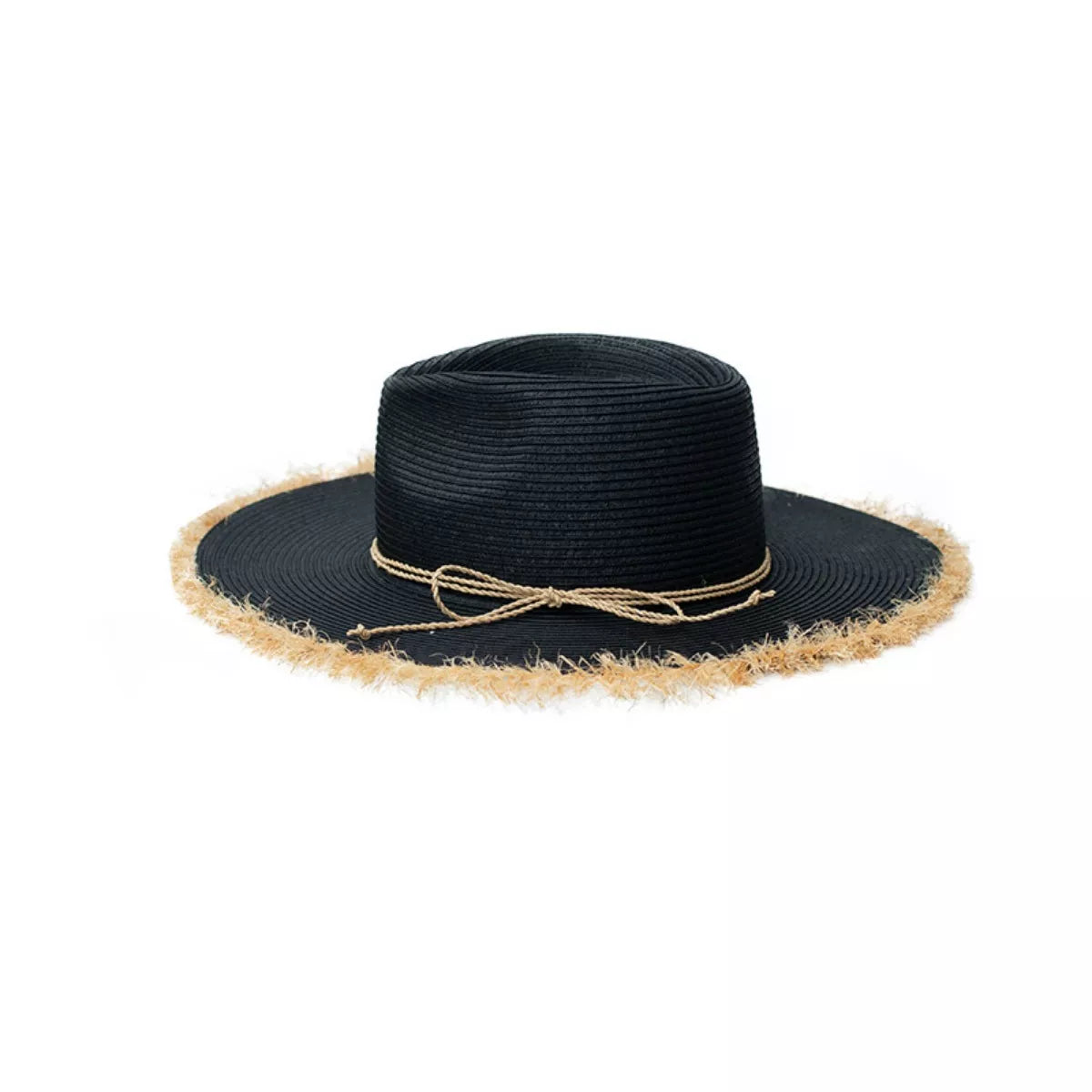 Frayed brim straw hat image 6