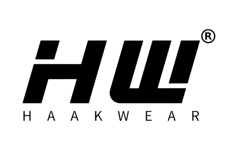 HAAKWEAR HW logo in black on a white background