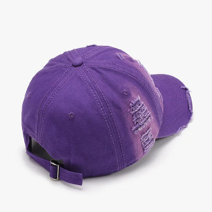 Burgundy adjustable distressed cap cotton texture