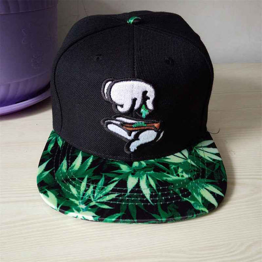 Unisex Leaf Print Embroidered Snapback Baseball Caps