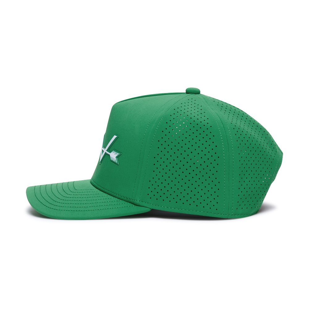 Webb Western Shamrock cap, opposite side showing the perforated panels