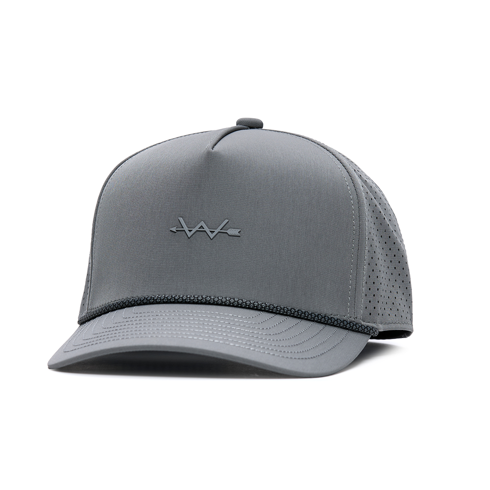 Webb Western Stealth (Gray) cap, angled front showing the crown design and brim