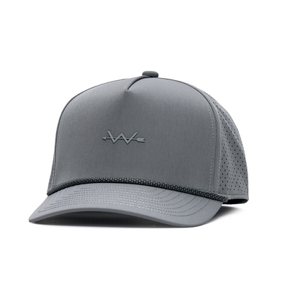 Webb Western Stealth (Gray) cap, angled front showing the crown design and brim