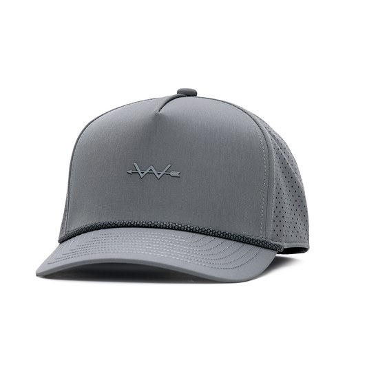 Webb Western Stealth (Gray) cap, angled front showing the crown design and brim