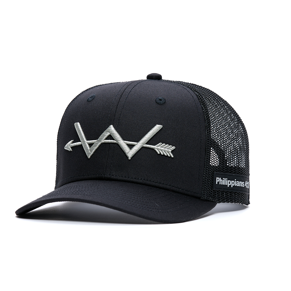 Webb Western Philippians 4:13 cap, angled front showing the embroidered front logo