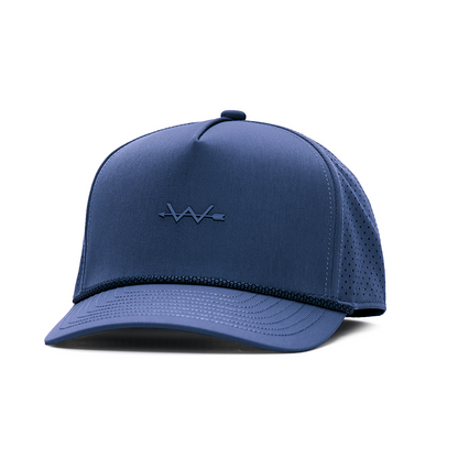 Webb Western Stealth (Navy) cap, angled front showing the crown design and brim