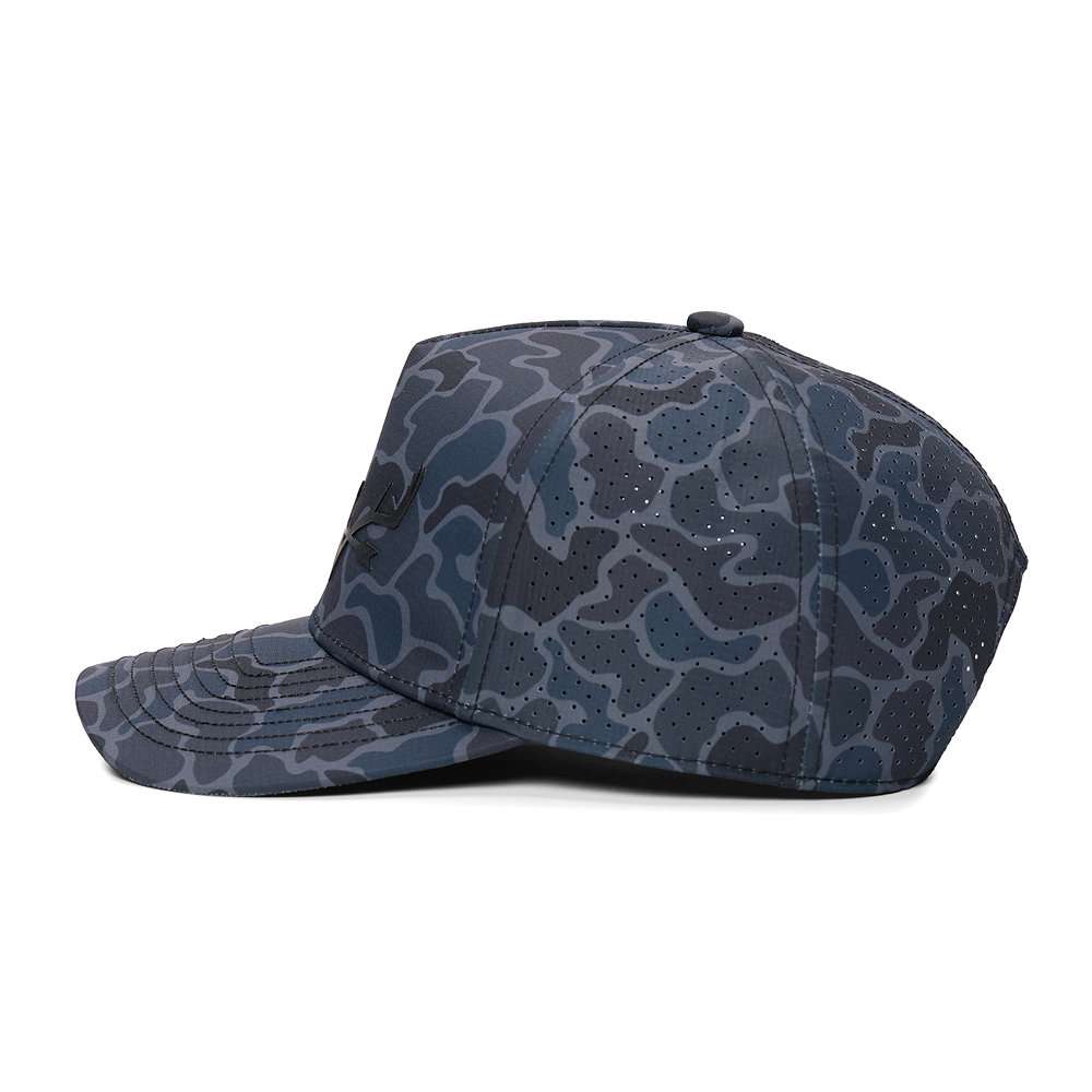 Webb Western Dark Duck cap, opposite side showing the perforated panels