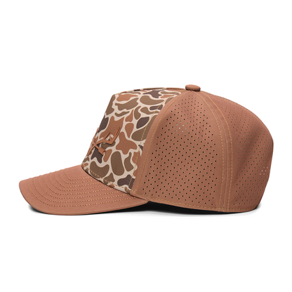 Webb Western Copper Cattail cap, opposite side showing the perforated panels