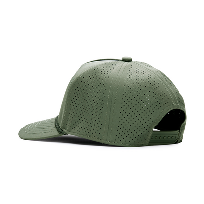 Webb Western Stealth (Olive) cap, rear angle showing the adjustable snapback closure