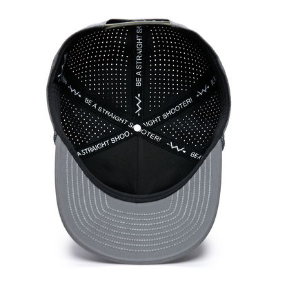 Webb Western Stealth (Gray) cap, interior view showing the sweatband and crown seams