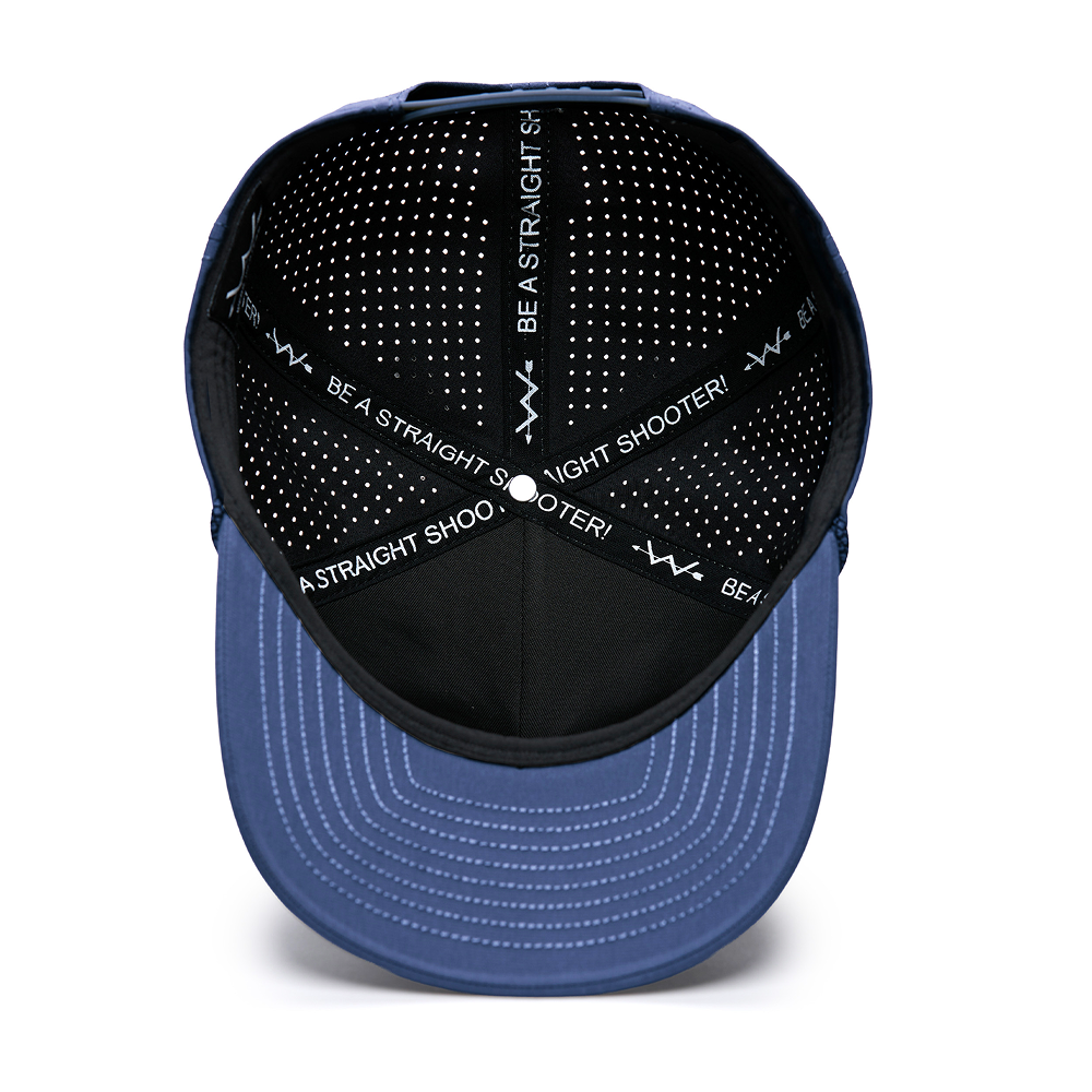 Webb Western Stealth (Navy) cap, interior view showing the sweatband and crown seams