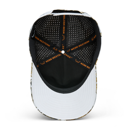 Webb Western Realtree EDGE® (Snow) cap, interior view showing the sweatband and crown seams