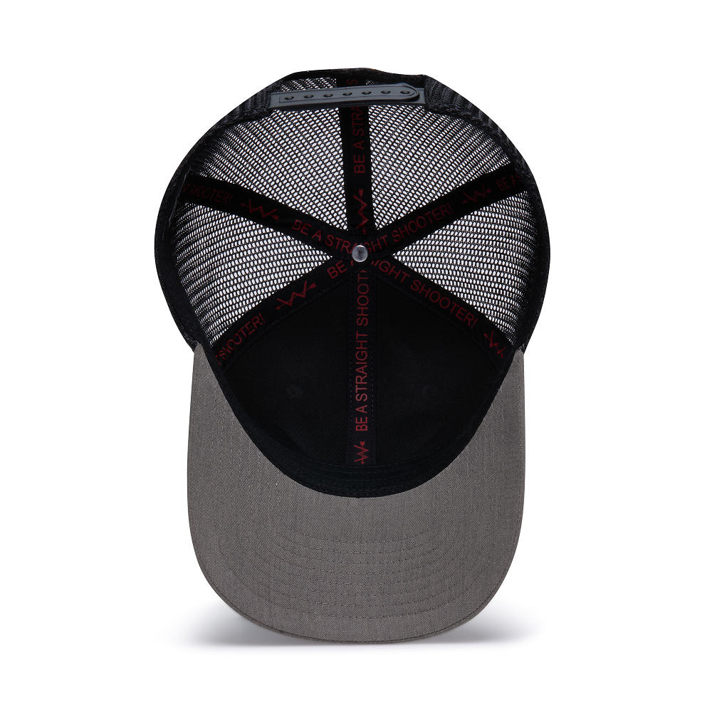 Webb Western Rancher cap, interior view showing the sweatband and crown seams