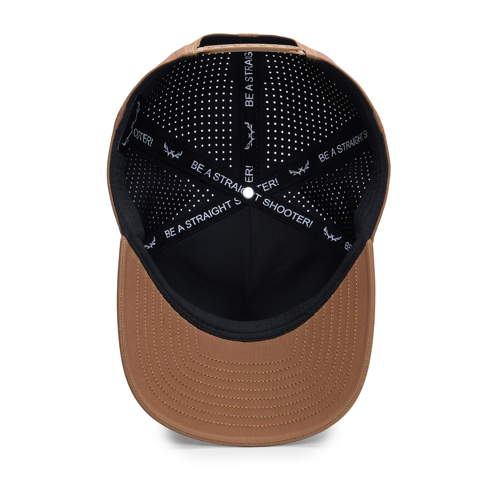 Webb Western Copper Cattail cap, interior view showing the sweatband and crown seams