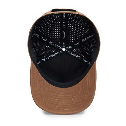 Webb Western Copper Cattail cap, interior view showing the sweatband and crown seams
