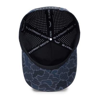 Webb Western Dark Duck cap, interior view showing the sweatband and crown seams