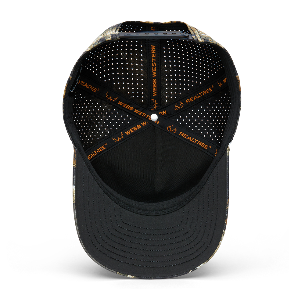 Webb Western Realtree EDGE® (Shadows) cap, interior view showing the sweatband and crown seams