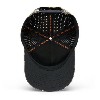 Webb Western Realtree EDGE® (Shadows) cap, interior view showing the sweatband and crown seams