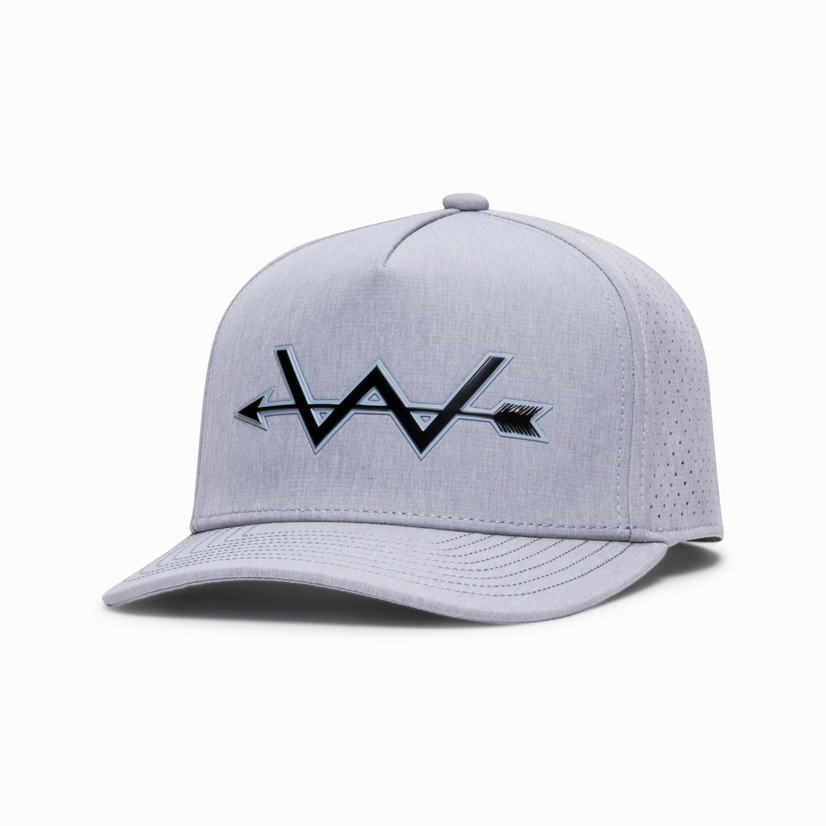 Webb Western Sterling cap, angled front showing the crown design and brim