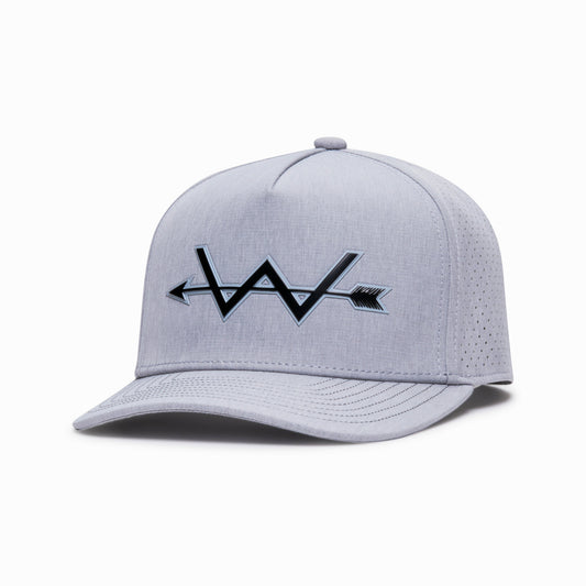 Webb Western Sterling cap, angled front showing the crown design and brim