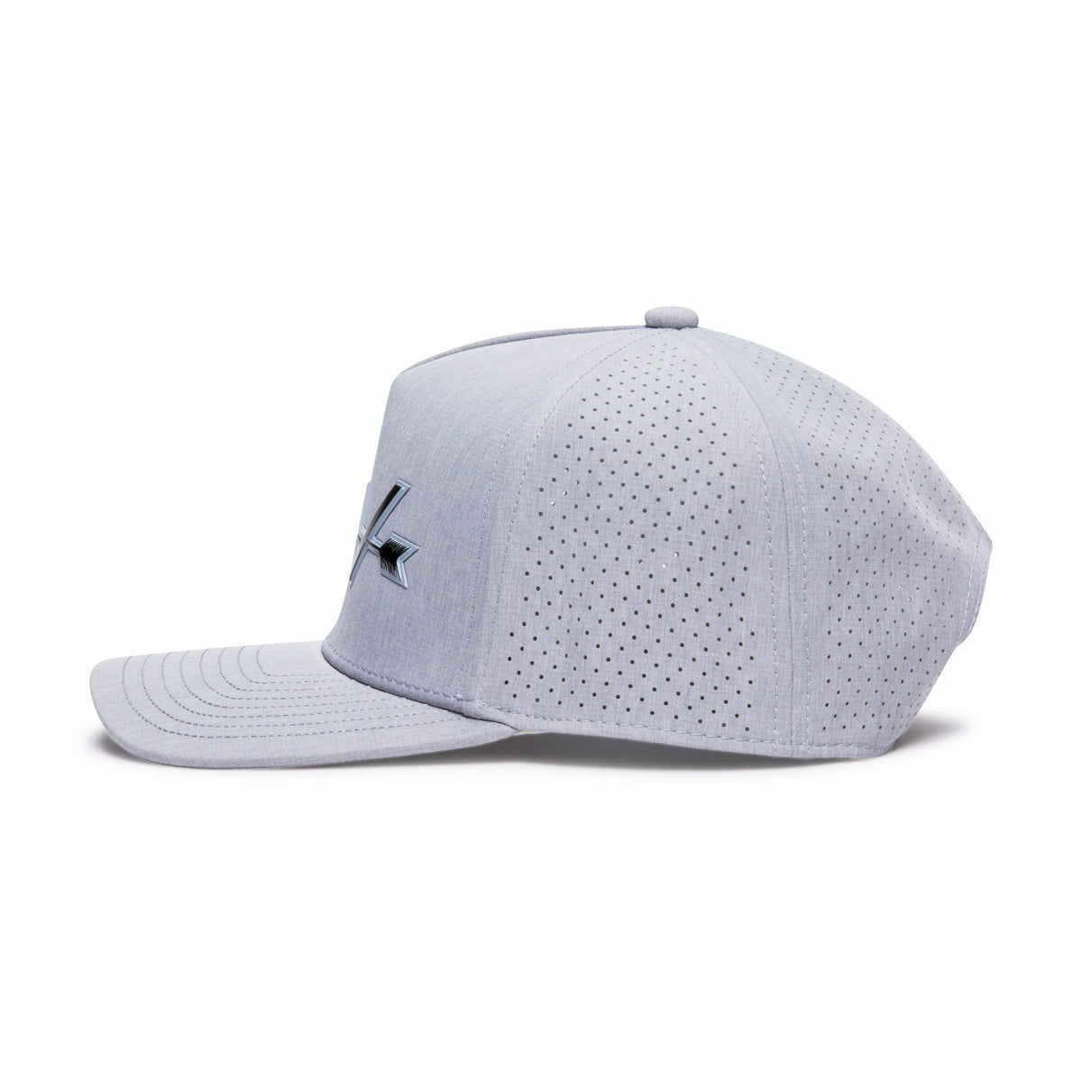 Webb Western Sterling cap, opposite side showing the perforated panels