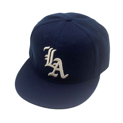 Unisex "LA" Embroidered Flat Brim Snapback Cap