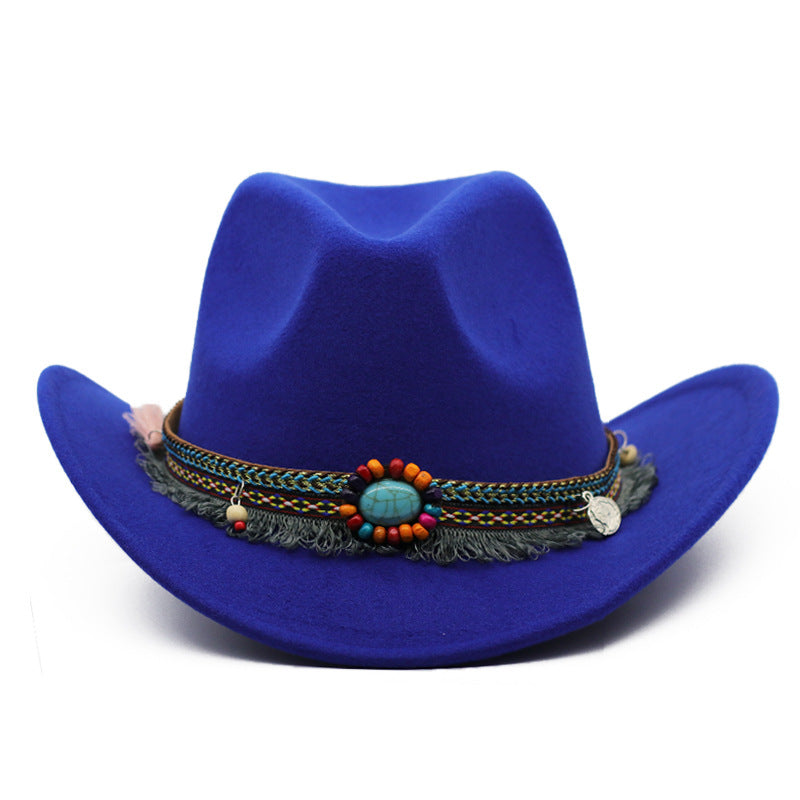 Unisex Cowboy Hats Curled Felt