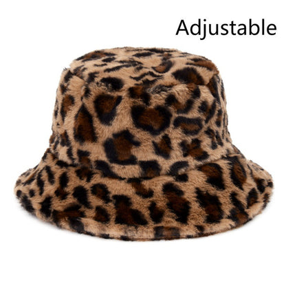Unisex faux fur animal print bucket hat - product photo 17
