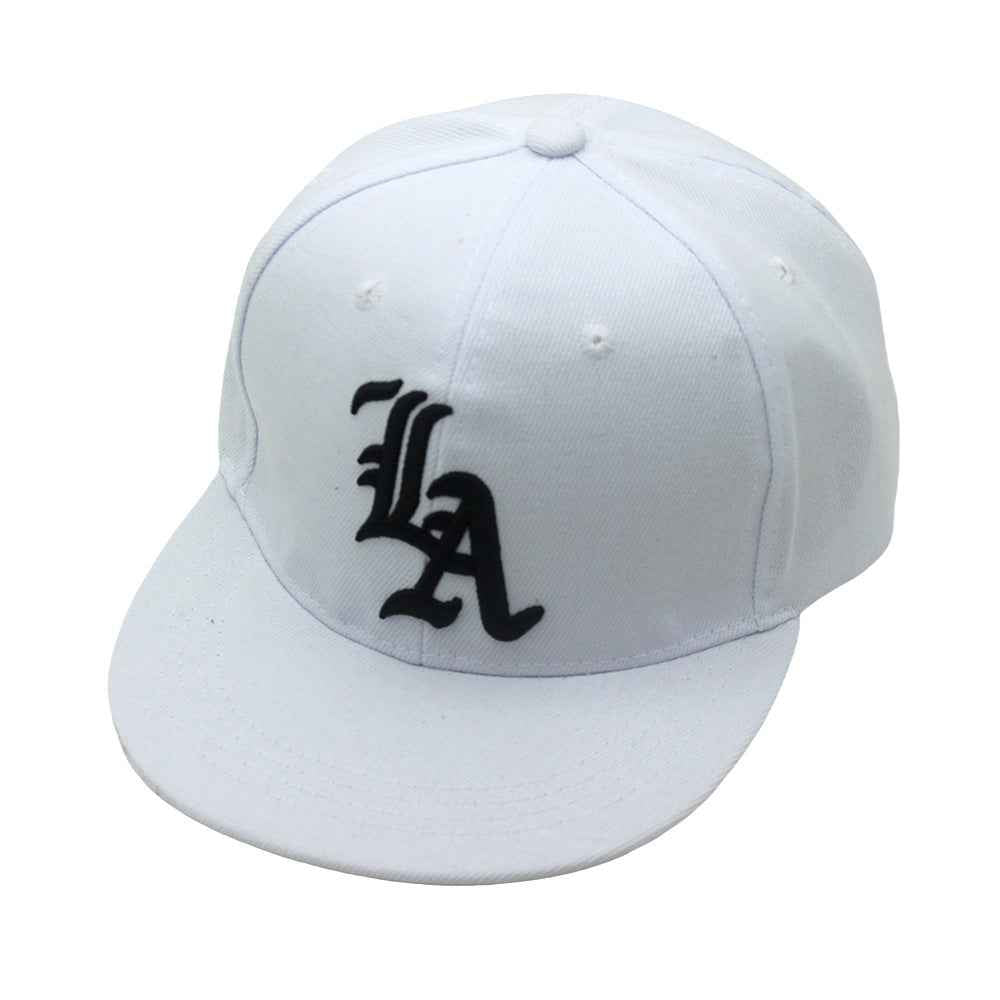 Unisex "LA" Embroidered Flat Brim Snapback Cap