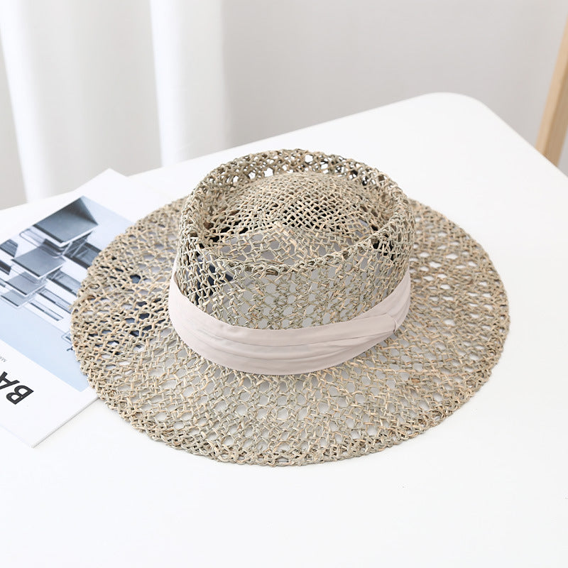 Round-top linen sun hat alternate angle