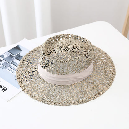 Round-top linen sun hat alternate angle