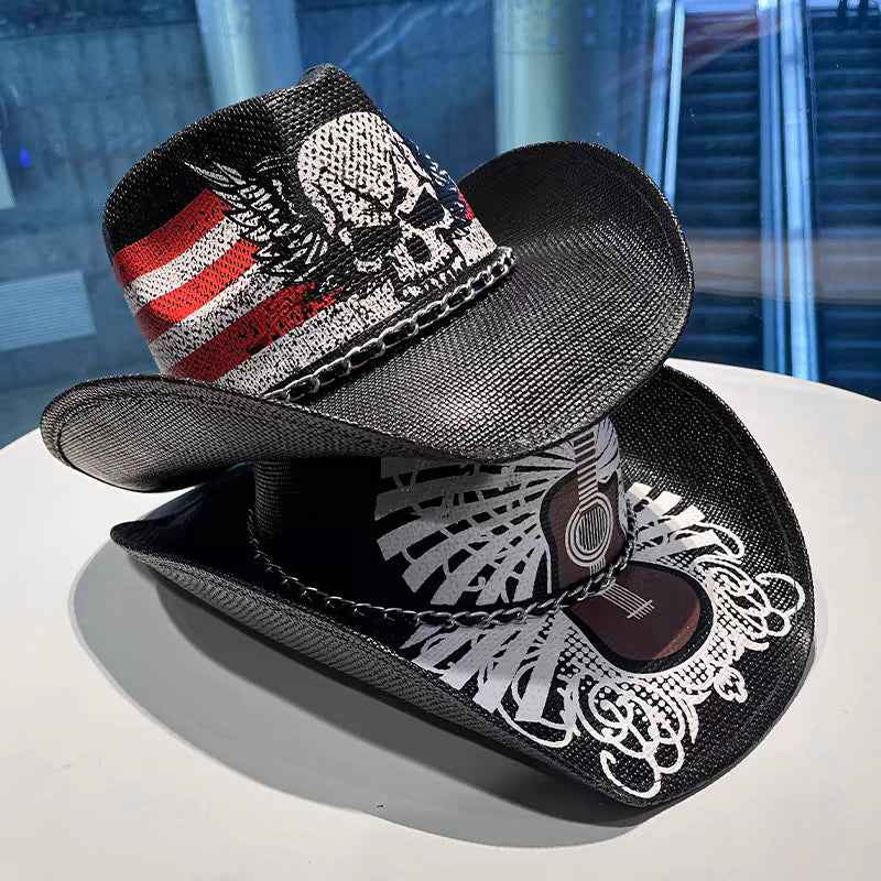 Unisex 05 Western Printed Straw Cowboy Hat style view
