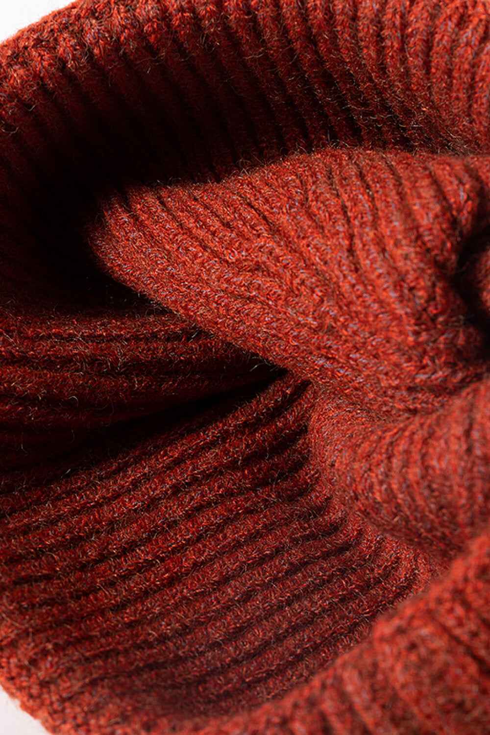 Gray rib-knit NEWYORK beanie soft winter view