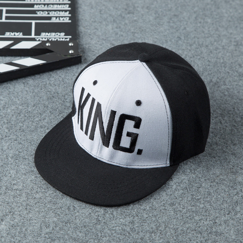 Unisex Cap King King & Queen Embroidered Flat Brim Snapback Cap outfit styling angle