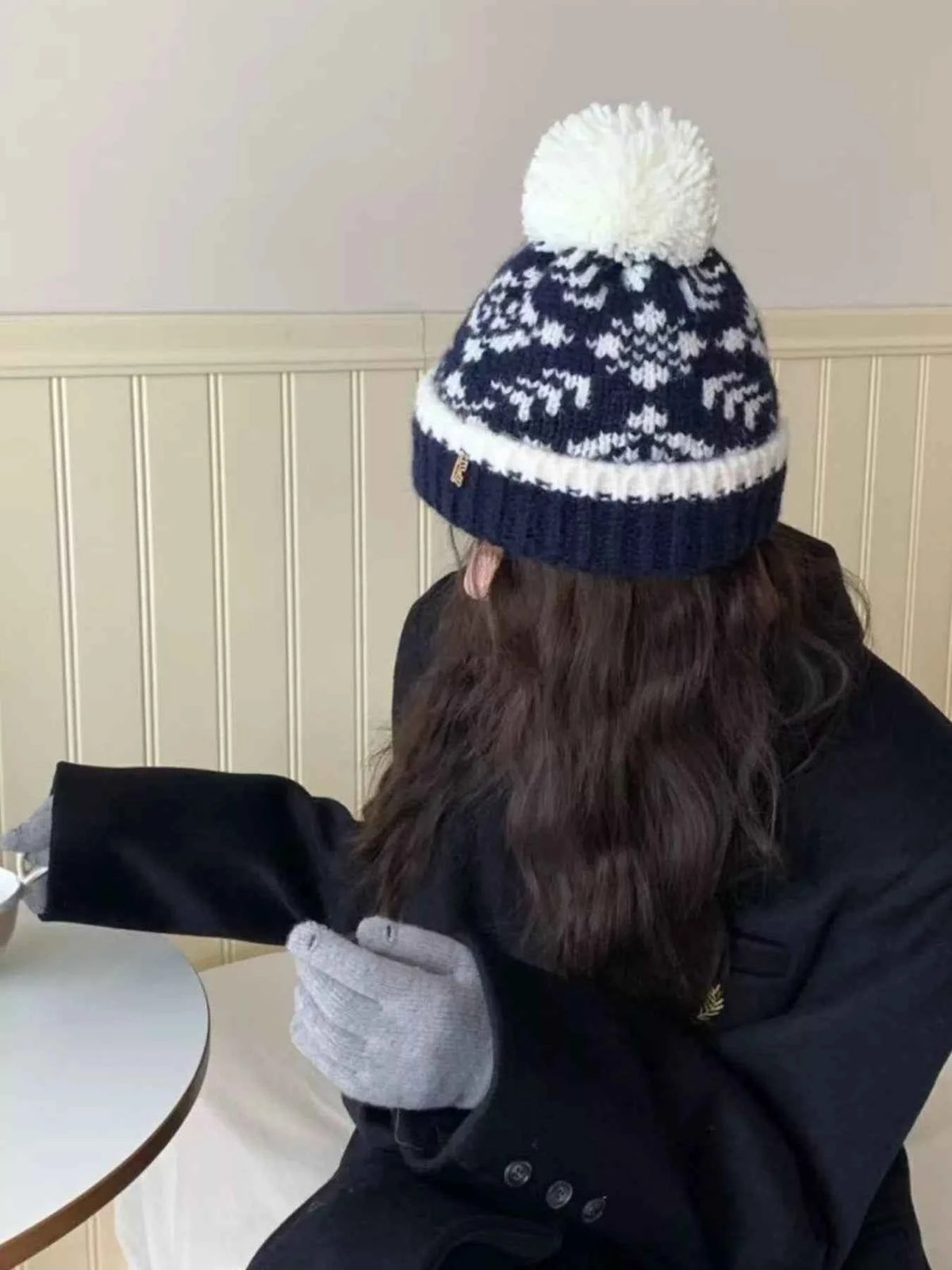 Unisex Snowflake Pom-Pom Knit Beanie Hat