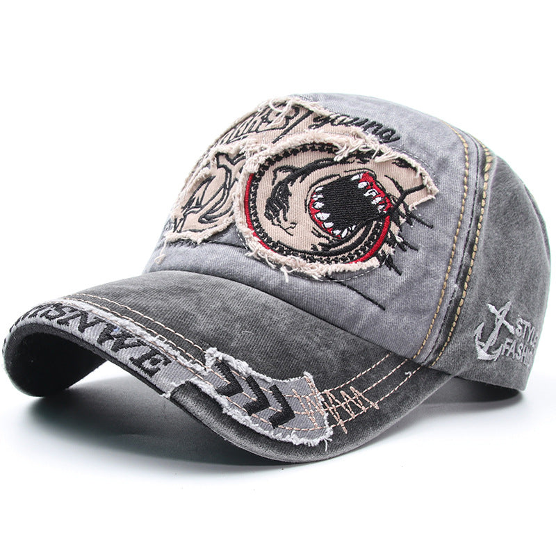 Unisex embroidered cotton washed baseball cap - product photo 6