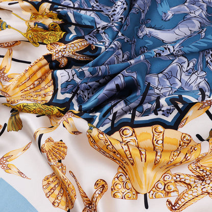 Large 106 cm silk square scarf drape