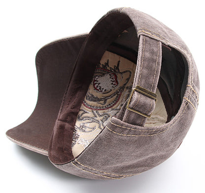 Unisex embroidered cotton washed baseball cap - product photo 3