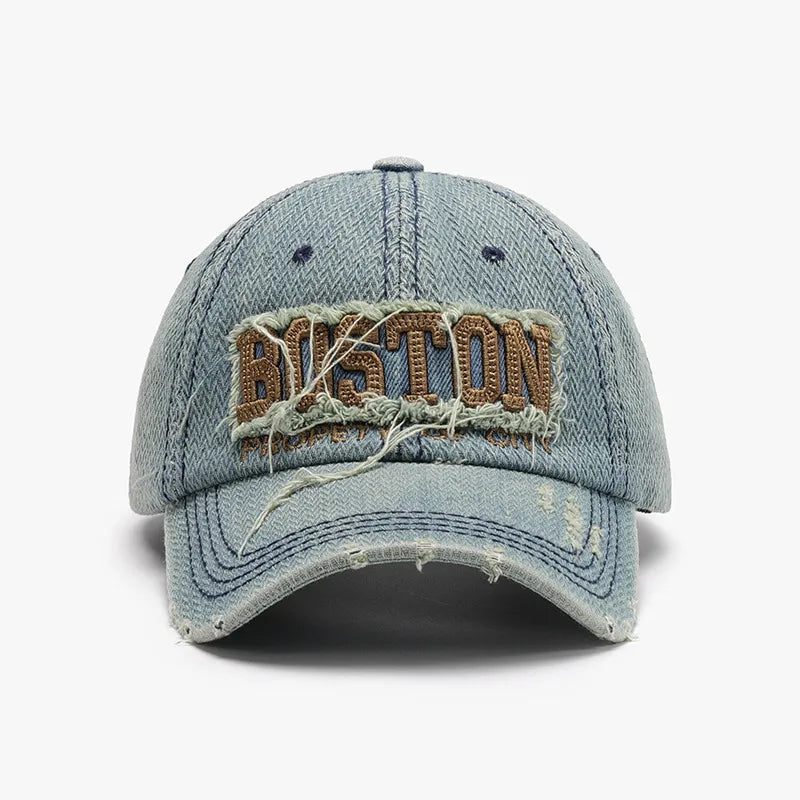 Embroidered Letter Adjustable Cotton Baseball Cap
