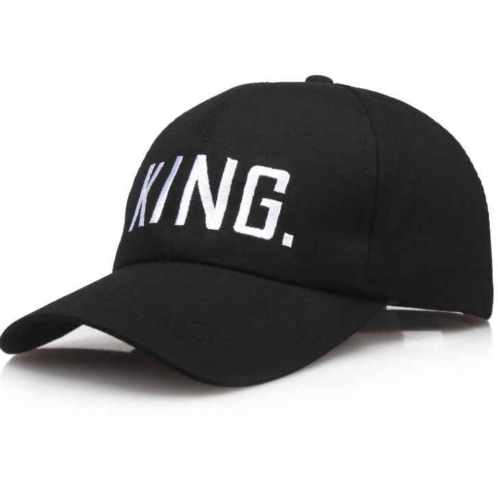 Unisex King & Queen Embroidered Flat Brim Snapback Cap