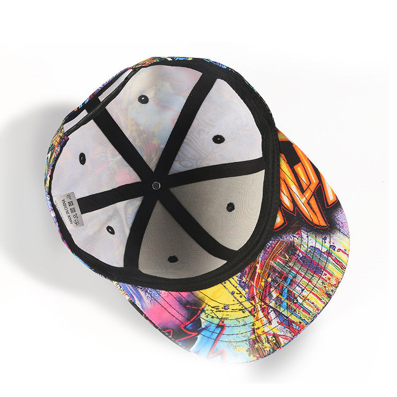 Green printed snapback side profile
