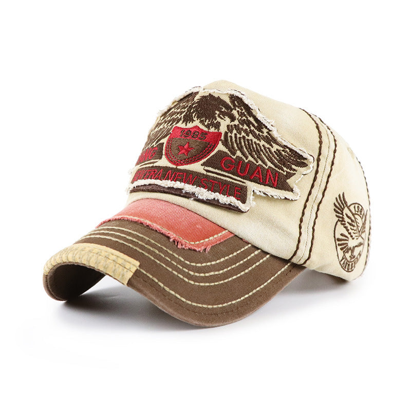 Unisex vintage washed cotton embroidered baseball cap - product photo 5