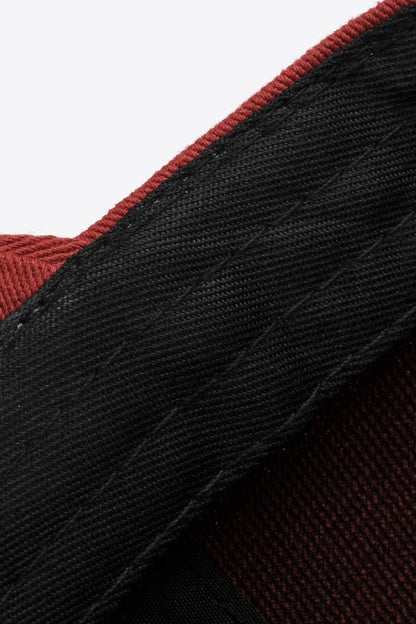 Deep red graphic cap lifestyle product view
